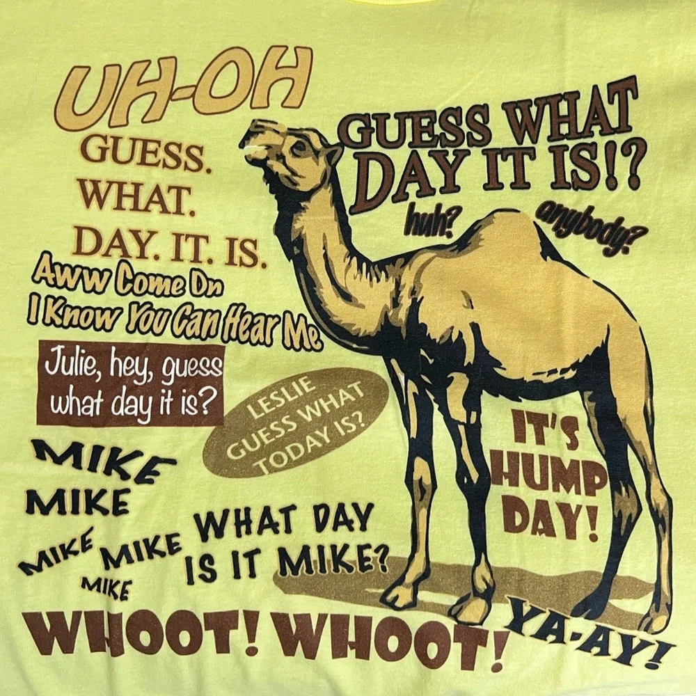 Yellow Hump Day Crewneck Short Sleeve T-Shirt Unisex Sz L/XL